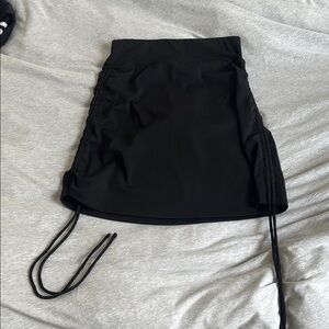 Black Ruched Mini Skirt Skort